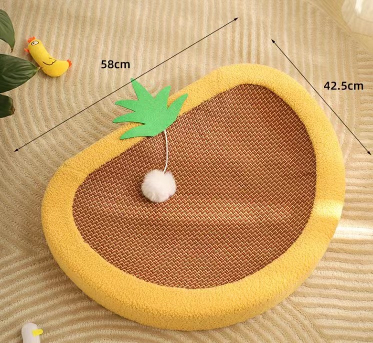 Cat Scratcher 2 In 1 Cat Anti Scratch Bed Cute Shape Cat Scratching Bed Round Cat Scratch Protection Paw Toy Gatos Accesorios