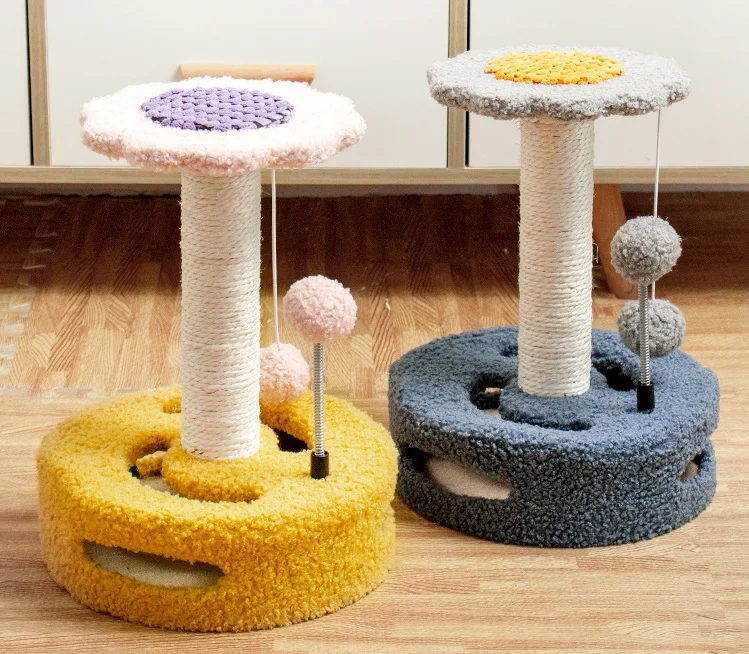 Cat Scratching Post and Kitten Scratching Post Purr-Babies to Scratch Made from Sisal and Plush Cat Scratcher Kitten Toy