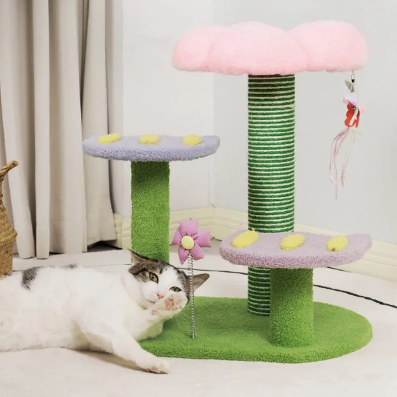Cat Tower Cat Tree House Scratcher for Cats Jumping Toys Scratching Post for Cats Climbing Frame Pet Furniture Sofa Protector