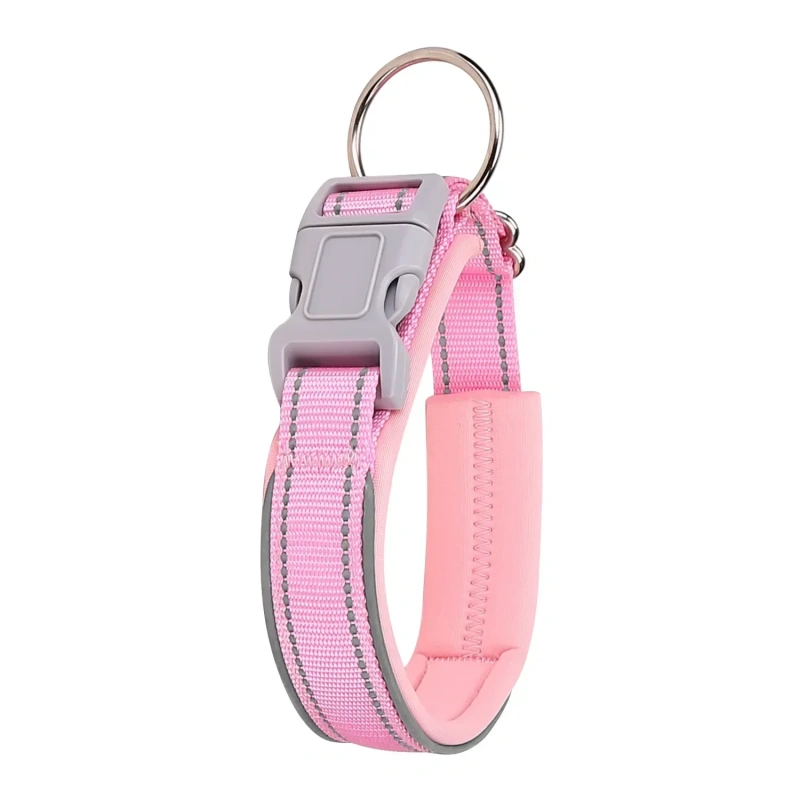 Reflective Dog Collar with Removable Airtag Protective Case WaterProof Pitbull French Bulldog Necklace Anti-Lost Dog Accessories