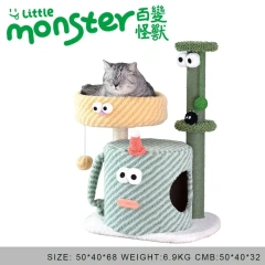 Little Monster Cat Climbing Litter Toy Integrated Villa Color Does Not Occupy Sisal Cat Scratching Post Gifts