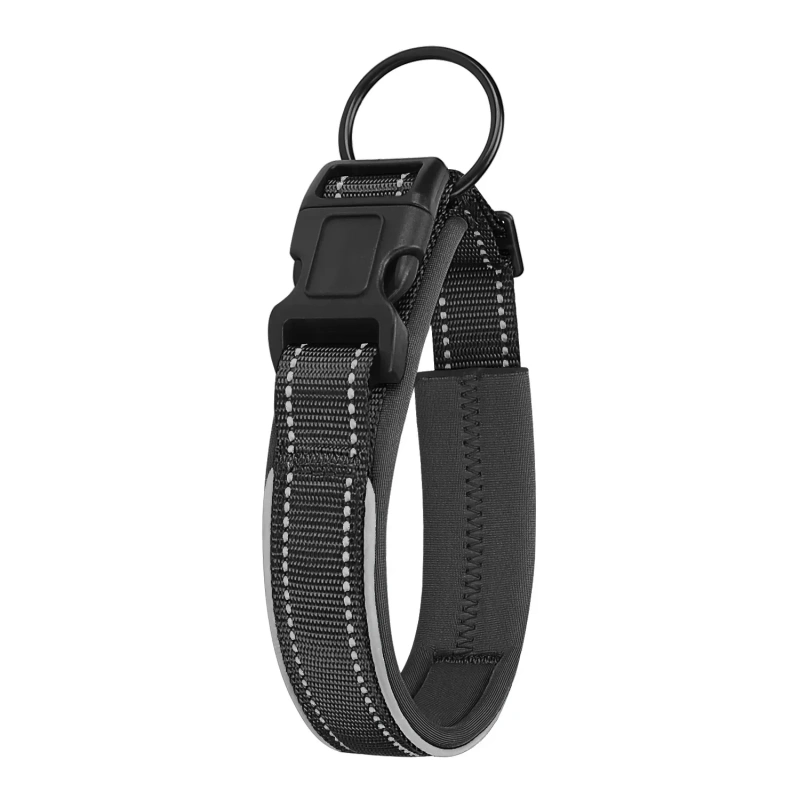 Reflective Dog Collar with Removable Airtag Protective Case WaterProof Pitbull French Bulldog Necklace Anti-Lost Dog Accessories
