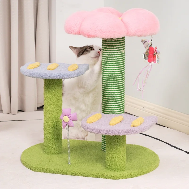 Cat Tower Cat Tree House Scratcher for Cats Jumping Toys Scratching Post for Cats Climbing Frame Pet Furniture Sofa Protector