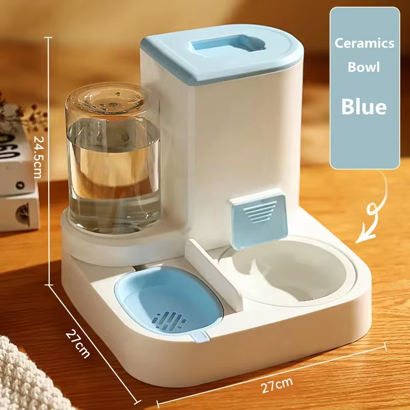 Factory Wholesale Nonslip Automatic Pet Food Feeders Water Dispenser 2 In 1 Dog Cat Bowls Drinking Fountain