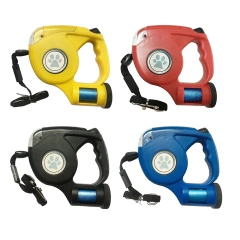 Pet Supplies Dog Collar Leash Automatic Retractable Leash 4.5M LED Flashlight Pet Dog Leash Lead with Garbage Bag