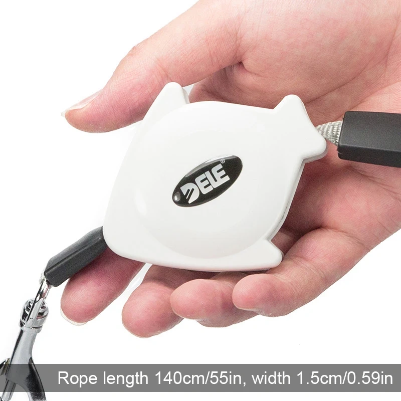 Retractable Dog Leash for Small Dogs Cats up to 30kg with 140cm Anti-Pull Strong Nylon Tape, Hands Free, Portable Walking Leash