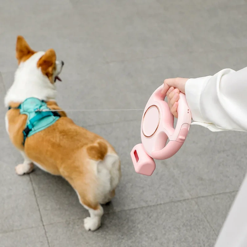 Automatic Retractable Dog Leash with LED Light Durable  Extending Leash for Small to Large Dogs for Night Walking and Outdoor