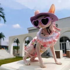 Fashion Plastic Pet Cat Sunglasses Cute Heart Sun flower Glasses For Sphynx Devon Rex Photos Props Cat Eye-Wear Pet Weeding