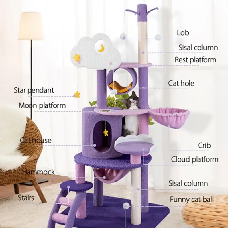 Cat Tree Tower Cat Toys for Indoor Cats Cats Pet Products Things Toy Scratch Goods Scratching Free Shipping Supplies Home Garden