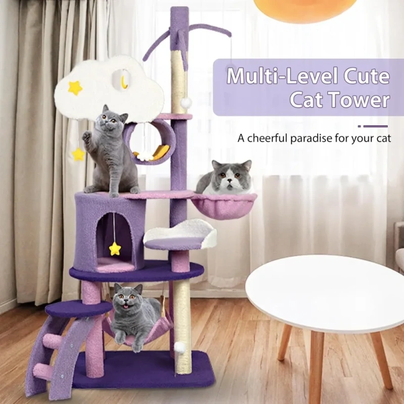 Cat Tree Tower Cat Toys for Indoor Cats Cats Pet Products Things Toy Scratch Goods Scratching Free Shipping Supplies Home Garden