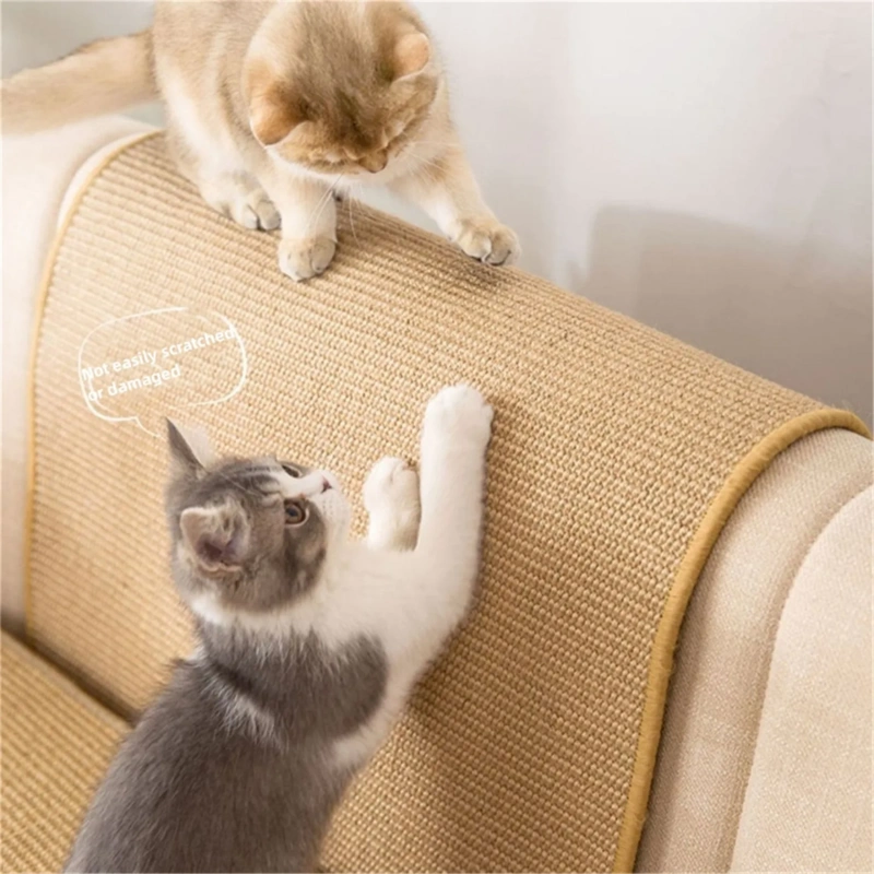 Pet Cat Scratching Board Natural Sisal Cat Scratcher Blanket Post Mat Pet Toy For Protecting Furniture Foot Sofa Cushion