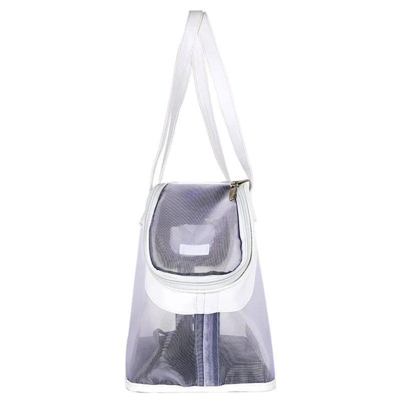 White Pet Carrier Bag for Small Dogs or Cats,Soft-Sided Portable Pet Travel Bag Carrier with Leatherette and Nylon Breathable