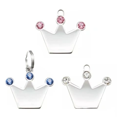New Personalized Pet ID Tag Custom Free Engraving Dog Collar Keychain Crown Necklace Collar Puppy Accessory