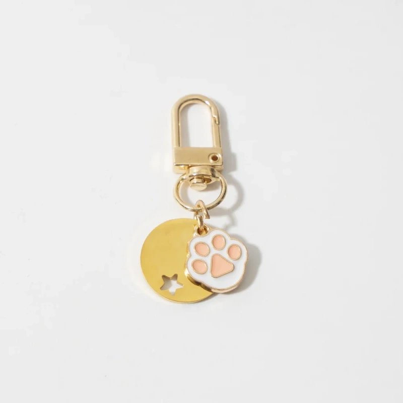 Personalized Cat Dog Pet ID Tag Keychain Custom Free Engraved Pet ID Name for Cat Dog Collar Tag Harness Nameplate Pet Supplies