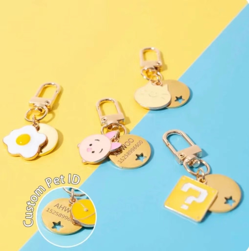 Personalized Cat Dog Pet ID Tag Engraved Pet ID Name for Cat Dog Collar Tag Harness Nameplate Pet Supplies