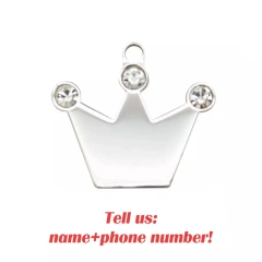 New Personalized Pet ID Tag Custom Free Engraving Dog Collar Keychain Crown Necklace Collar Puppy Accessory