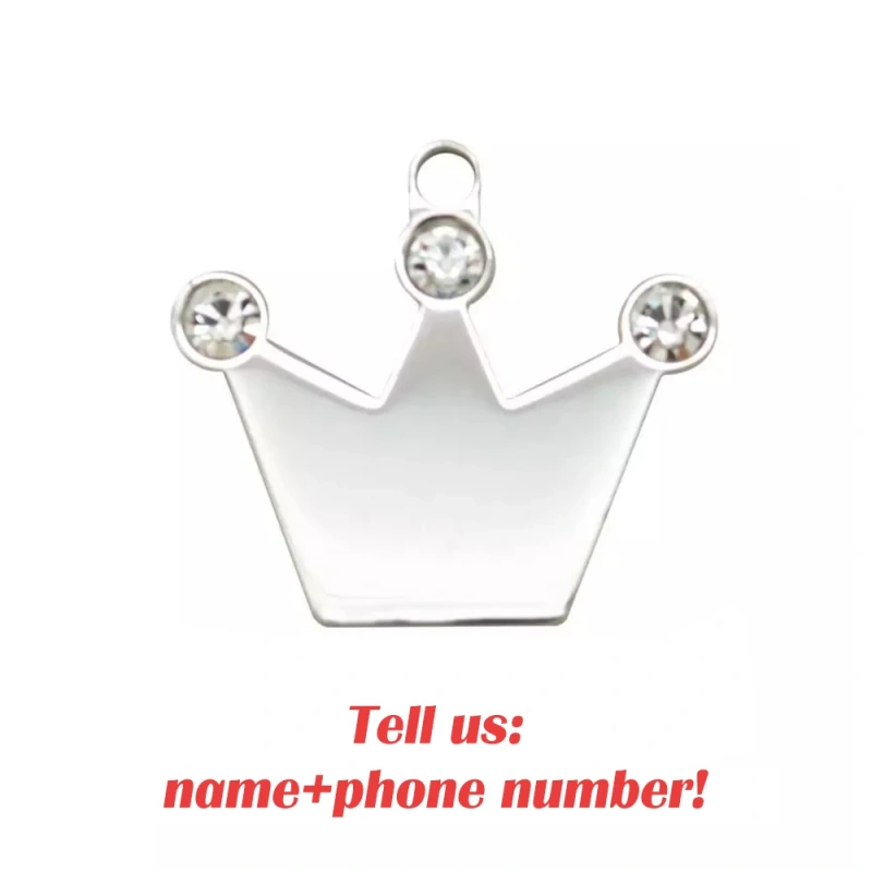 New Personalized Pet ID Tag Custom Free Engraving Dog Collar Keychain Crown Necklace Collar Puppy Accessory