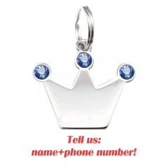 New Personalized Pet ID Tag Custom Free Engraving Dog Collar Keychain Crown Necklace Collar Puppy Accessory