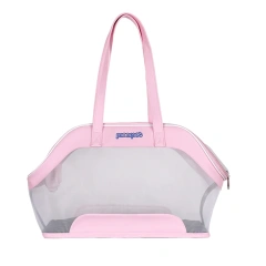 White Pet Carrier Bag for Small Dogs or Cats,Soft-Sided Portable Pet Travel Bag Carrier with Leatherette and Nylon Breathable