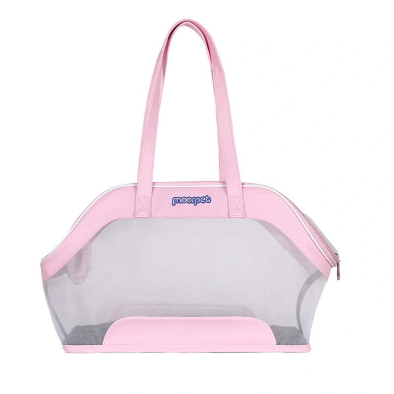White Pet Carrier Bag for Small Dogs or Cats,Soft-Sided Portable Pet Travel Bag Carrier with Leatherette and Nylon Breathable