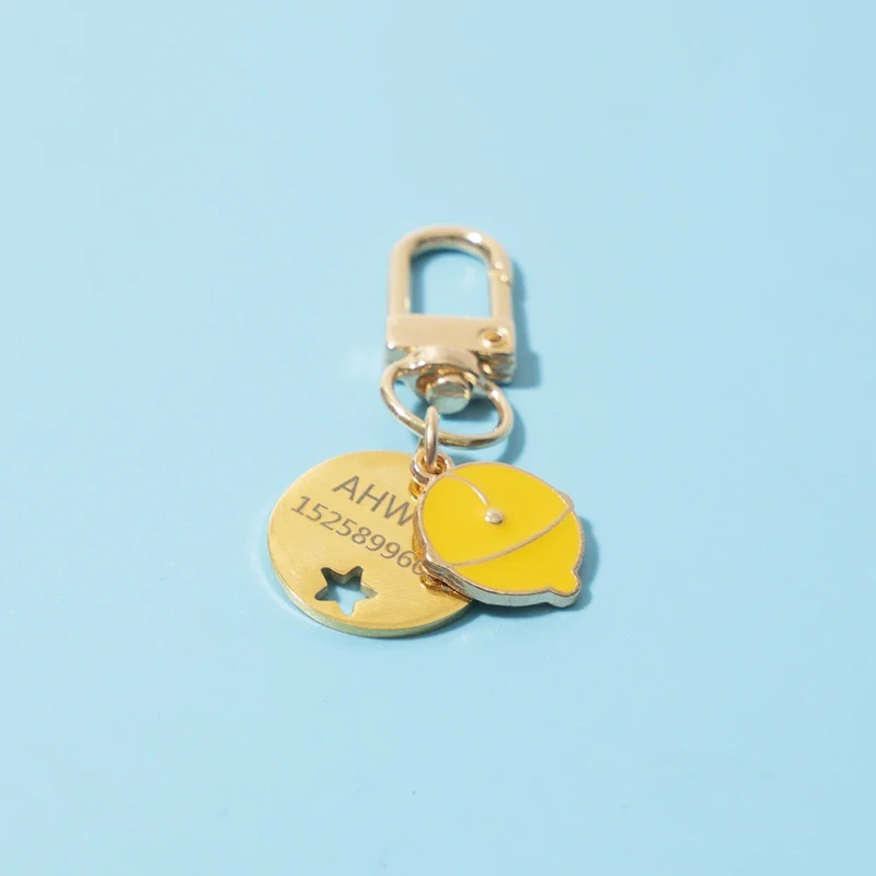 Personalized Cat Dog Pet ID Tag Keychain Custom Free Engraved Pet ID Name for Cat Dog Collar Tag Harness Nameplate Pet Supplies