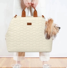 Portable Pet Dog Cat Bag, Travel Shoulder Car, Carrier Suitcase, Large Space, Breathable, Side Opening Handbag, Dog