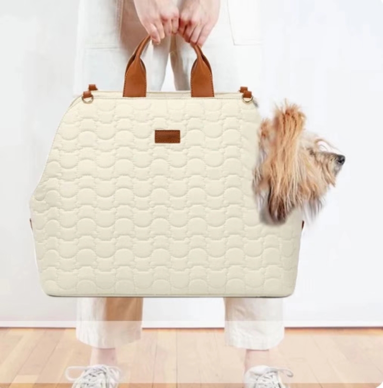Portable Pet Dog Cat Bag, Travel Shoulder Car, Carrier Suitcase, Large Space, Breathable, Side Opening Handbag, Dog