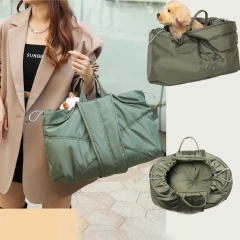 Dog Carrier Bag Outdoor Walking Shopping Pet Bag Breathable Handheld Tote Waterproof Large Capacity Commuter Shoulder Bag