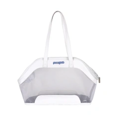 White Pet Carrier Bag for Small Dogs or Cats,Soft-Sided Portable Pet Travel Bag Carrier with Leatherette and Nylon Breathable