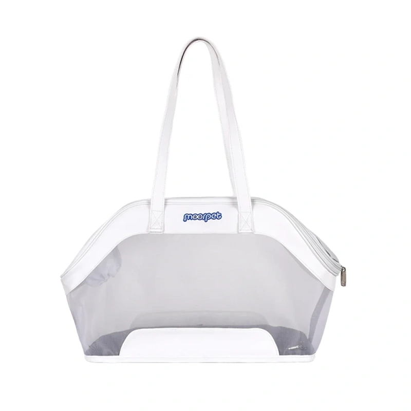 White Pet Carrier Bag for Small Dogs or Cats,Soft-Sided Portable Pet Travel Bag Carrier with Leatherette and Nylon Breathable