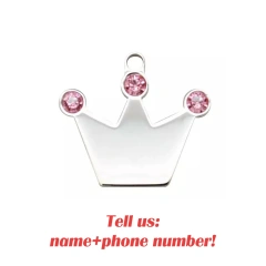 New Personalized Pet ID Tag Custom Free Engraving Dog Collar Keychain Crown Necklace Collar Puppy Accessory
