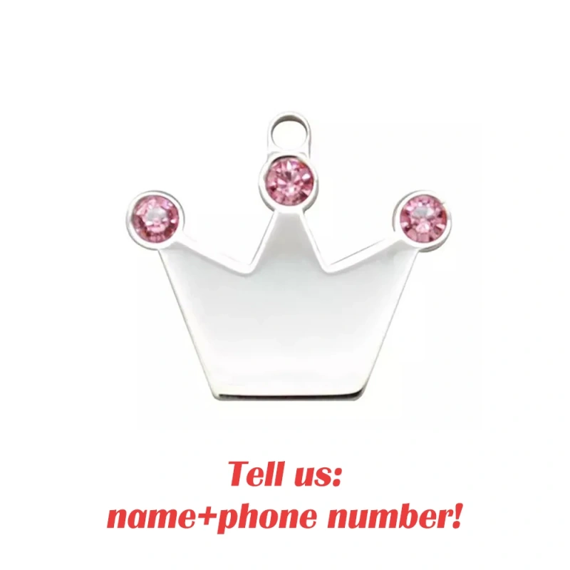 New Personalized Pet ID Tag Custom Free Engraving Dog Collar Keychain Crown Necklace Collar Puppy Accessory
