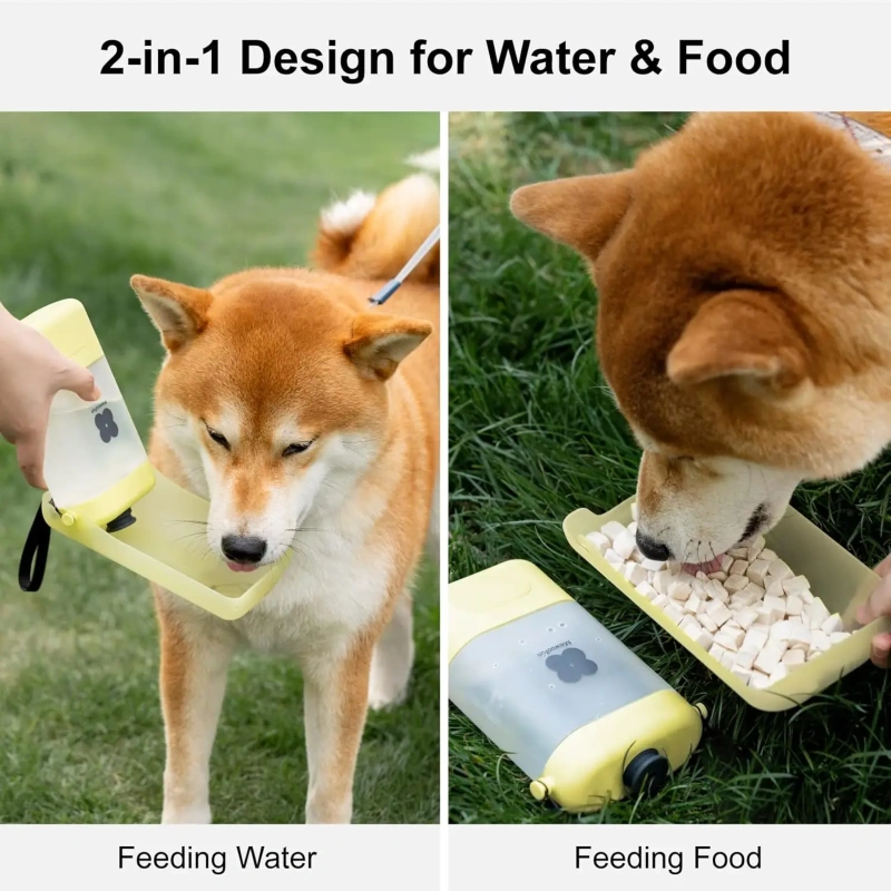 Mewoofun Portable Dog Water Bottle Foldable Dog Drinking BottleLeak Proof Water Bottle for Dogs and Cats with Strap 400ml