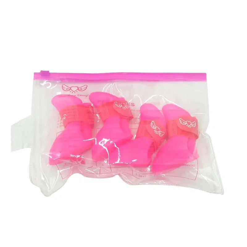 Pet silicone rain shoes anti-dirty non-slip waterproof dog shoes soft bottom footwear small dogs cats teddy Shoes