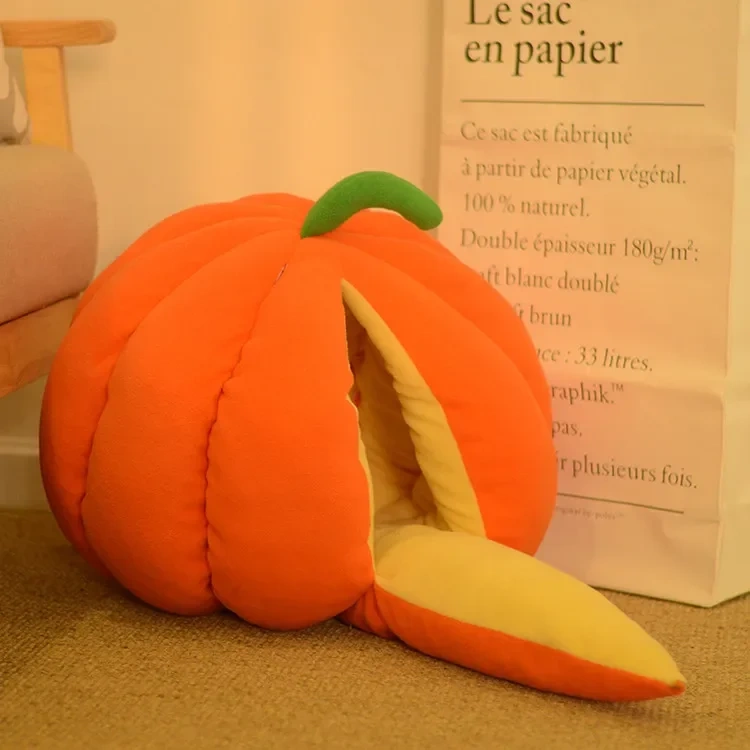 Funny Fruit Design Cat House Nest Winter Warm Pet Cat Mat Pumpkin Nest Cute Fruit Modeling Dog House For Small Dog Teddy Dog Bed