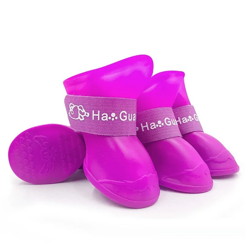 Pet silicone rain shoes anti-dirty non-slip waterproof dog shoes soft bottom footwear small dogs cats teddy Shoes