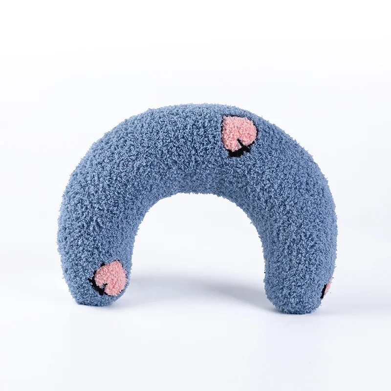 Small Pillow for Pet Cats Dogs Sleeping Mat Neck Guard U-shaped Pillow Soft and Thick Bite Resistant Winter Warm Comfort Pillow