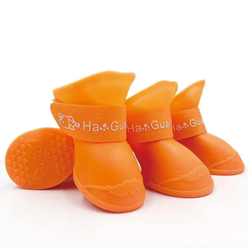 Pet silicone rain shoes anti-dirty non-slip waterproof dog shoes soft bottom footwear small dogs cats teddy Shoes