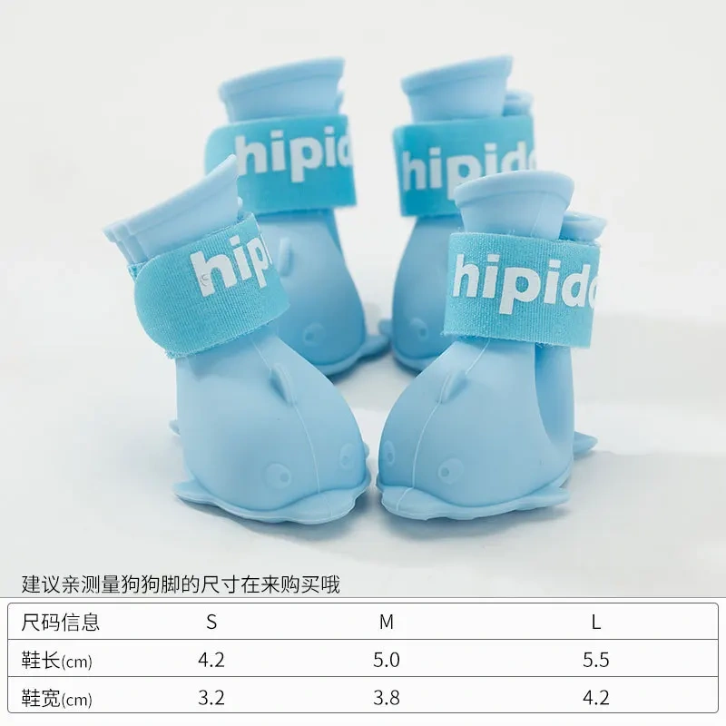dog boots Cartoon puppy dog shoes Pomeranian bear teddy shoes jelly rain boots