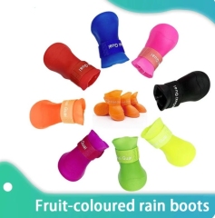 Pet silicone rain shoes anti-dirty non-slip waterproof dog shoes soft bottom footwear small dogs cats teddy Shoes