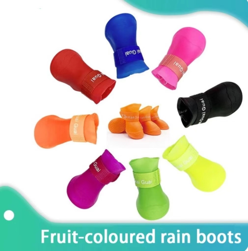 Pet silicone rain shoes anti-dirty non-slip waterproof dog shoes soft bottom footwear small dogs cats teddy Shoes
