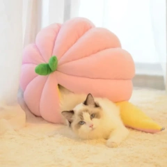 Funny Fruit Design Cat House Nest Winter Warm Pet Cat Mat Pumpkin Nest Cute Fruit Modeling Dog House For Small Dog Teddy Dog Bed