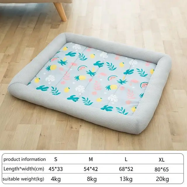 S-L Summer Cooling Pet Dog Mat Ice Pad Dog Sleeping Round Mats For Dogs Cats Pet Kennel Top Quality Cool Cold Silk Dog Bed
