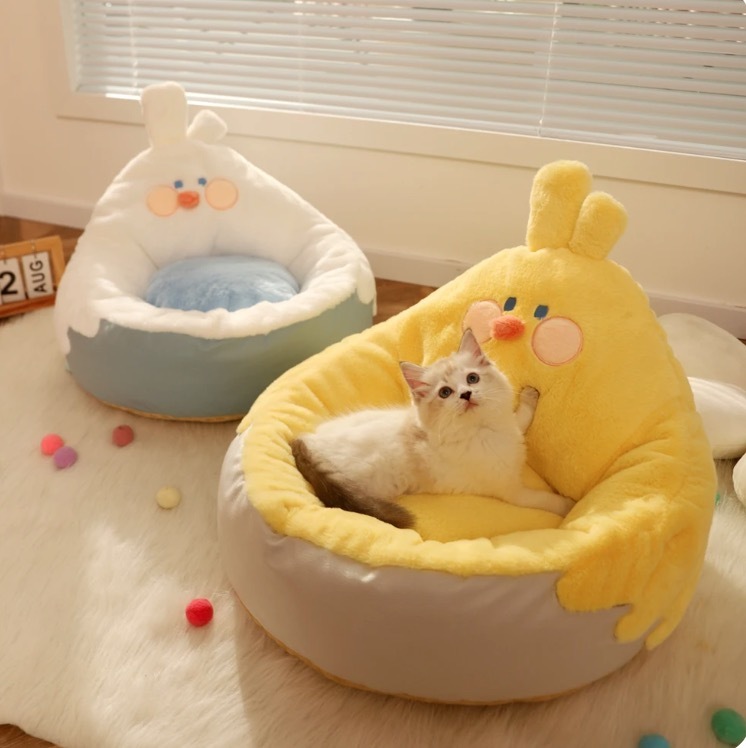 Winter Warm Pet House Sweet Cat Bed Cozy Kitten Lounger Cushion Soft Basket for Cats Small Dogs Sleeping Mat Pet Supplies