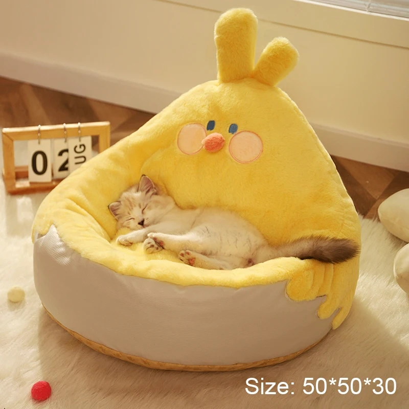 Hoopet Winter Warm Pet House Sweet Cat Bed Cozy Kitten Lounger Cushion Soft Basket for Cats Small Dogs Sleeping Mat Pet Supplies
