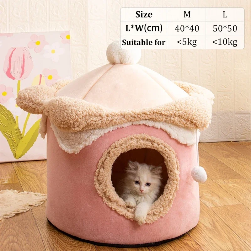 2023 Winter Cozy Pet House Dogs Soft Nest Kennel Sleeping Cave Cat Dog Puppy Warm Thickening Tents Bed Nest For Small Dogs Cats