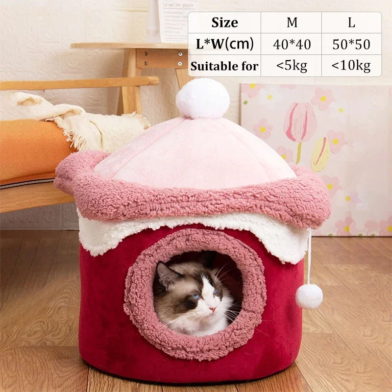 2023 Winter Cozy Pet House Dogs Soft Nest Kennel Sleeping Cave Cat Dog Puppy Warm Thickening Tents Bed Nest For Small Dogs Cats