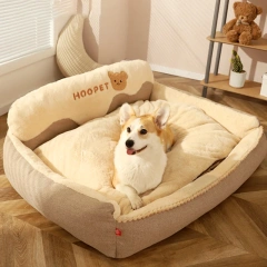HOOPET Dog Nest Winter Warm Large Dog Golden Hair Keji Seasonal Universal Pet Sleeping Cat Nest Removable and Washable Dog Bed