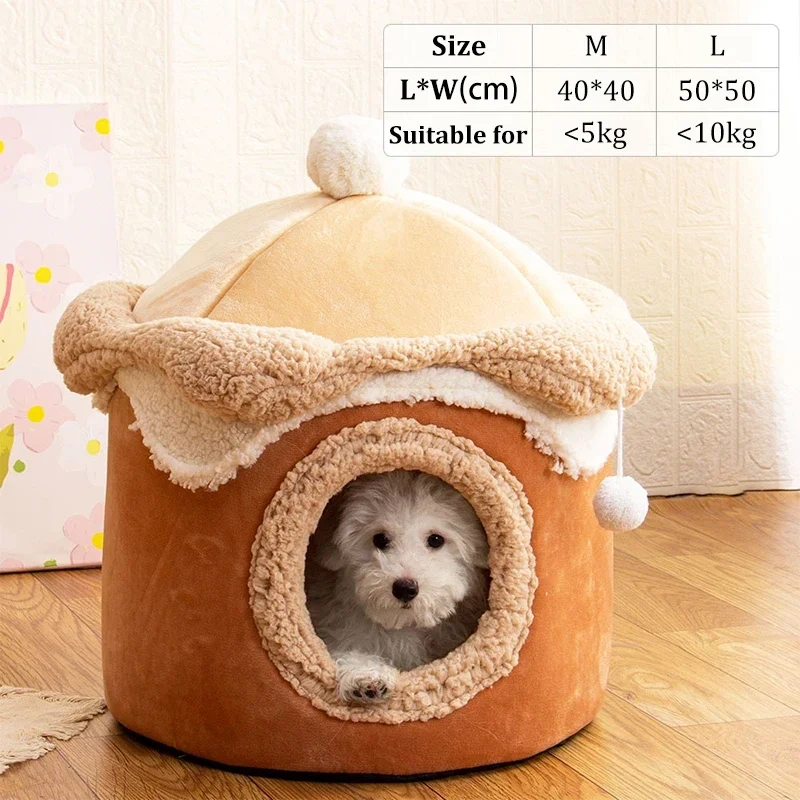2023 Winter Cozy Pet House Dogs Soft Nest Kennel Sleeping Cave Cat Dog Puppy Warm Thickening Tents Bed Nest For Small Dogs Cats