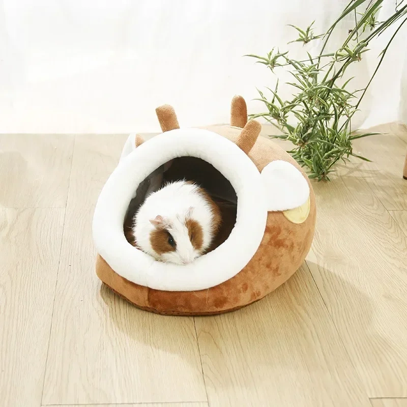 Super Warm Pet Sleep House Hamster Nest Cute Giraffe Shape Guinea Pig Cage Small Animal Accessories zabawki dla świnek morskich